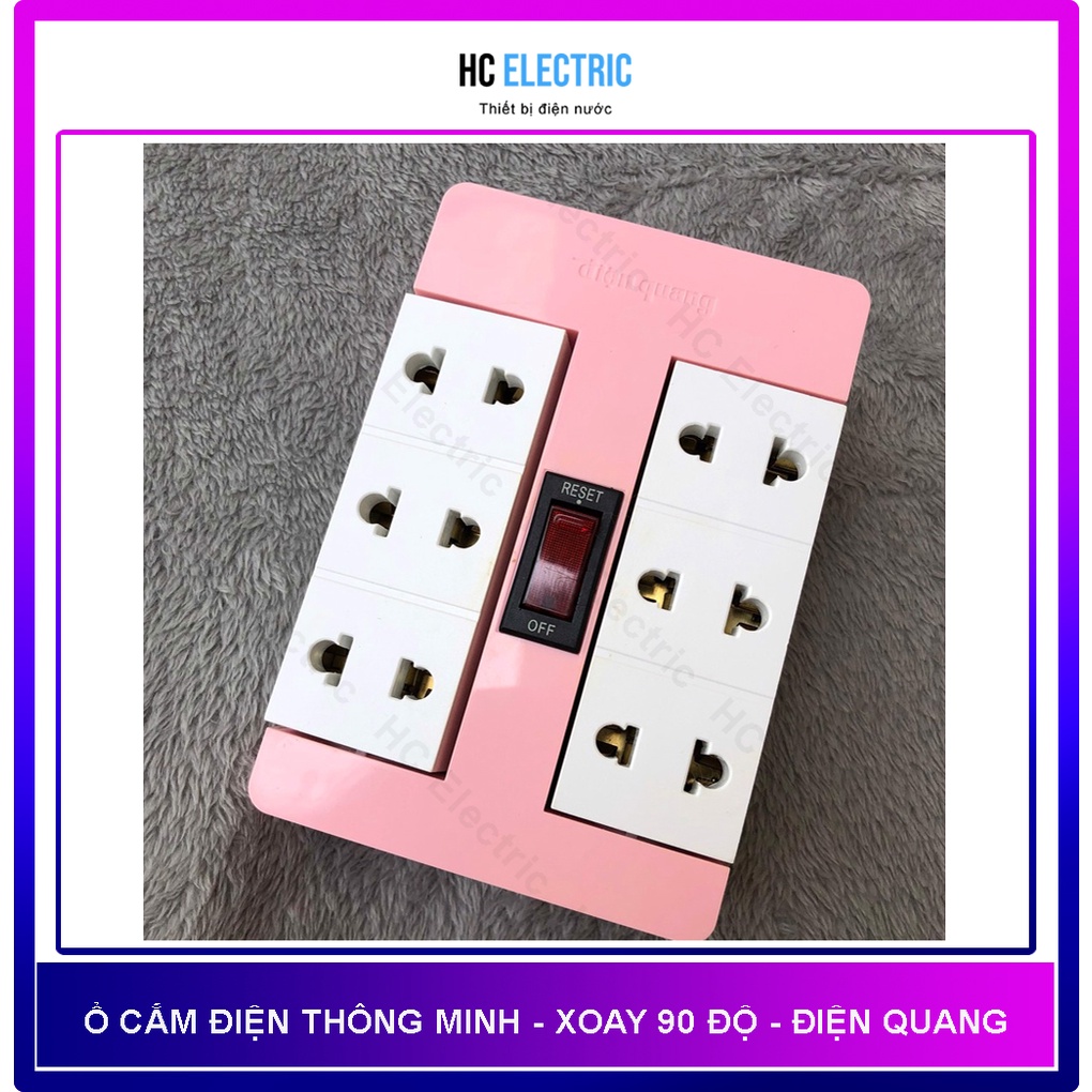 [ Điện Quang ] Ổ cắm điện thông minh, xoay 90 độ, chia 6 lỗ, hàng cao cấp, chính hãng Điện Quang