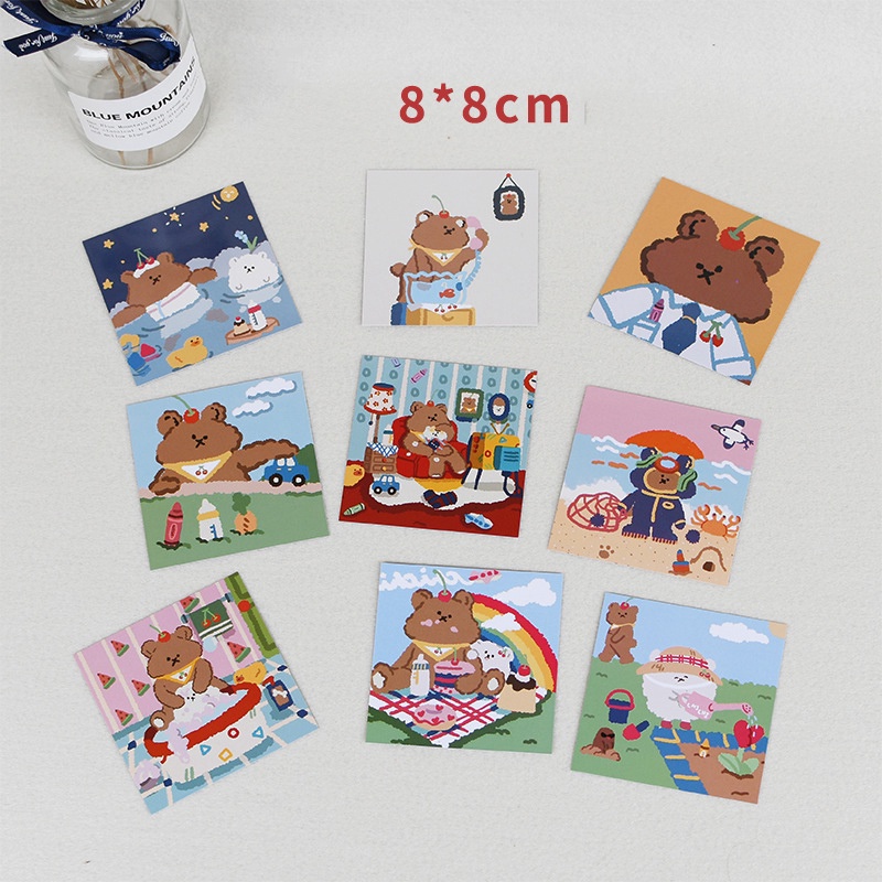 Set 9 card gấu bear cao cấp đóng túi