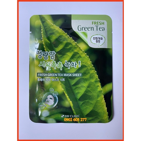 [Hàng chính hãng] Mặt Nạ Dưỡng Da 3W Clinic Trà Xanh Hàn Quốc