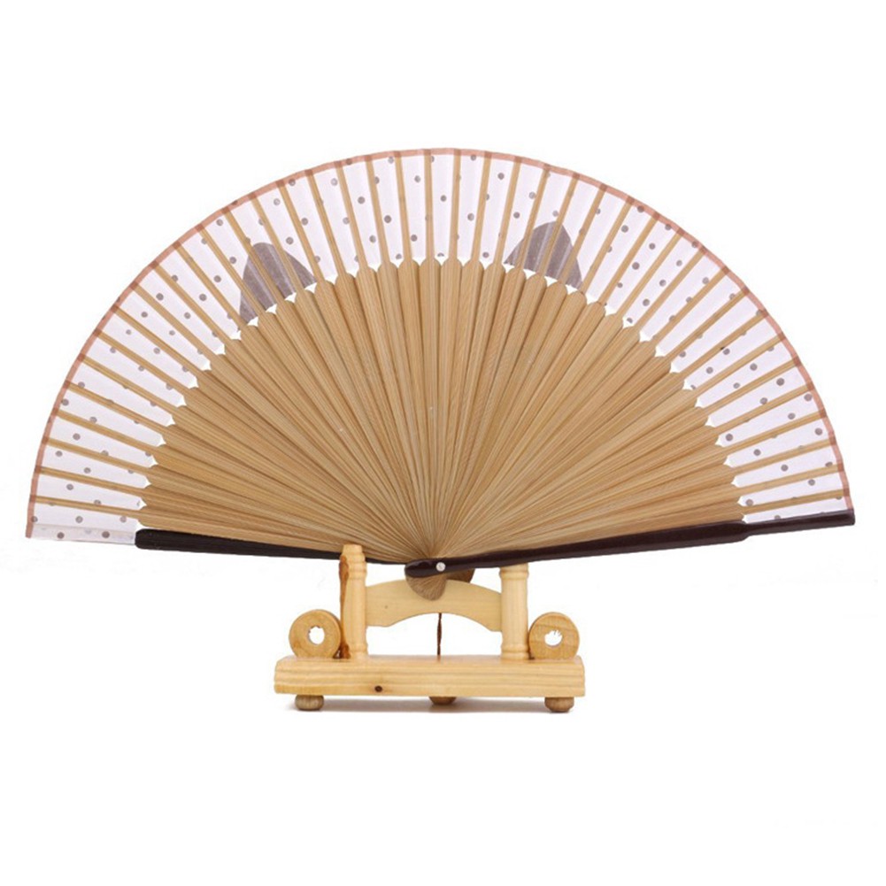 Quạt gấp in hình mèo phong cách vintage dễ thương