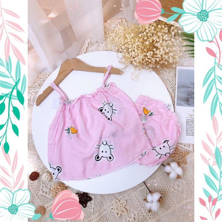 Bộ Lanh Hai Dây Siêu Mát, Siêu Mịn Cho Bé Gái