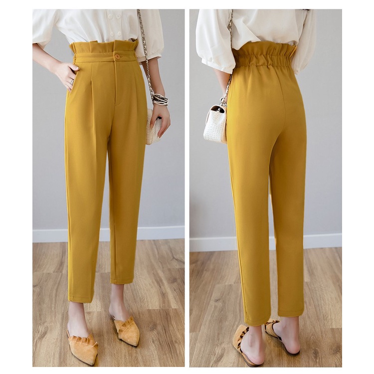 Quần tây nữ lưng cao công sở cạp bèo DOLOXI Hàn Quốc cao cấp  Q356