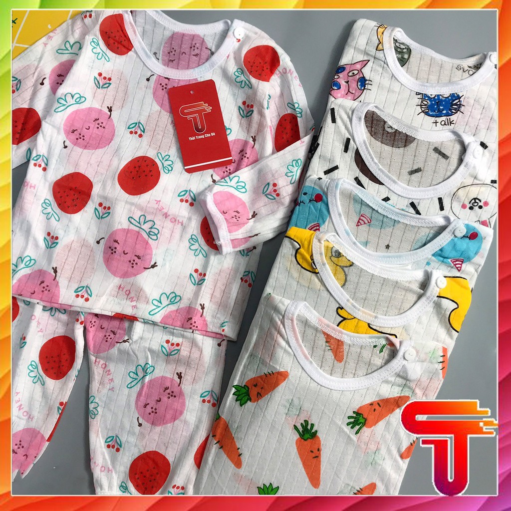 Bộ dài tay cotton giấy khuy vai cho bé yêu 6-15kg | WebRaoVat - webraovat.net.vn