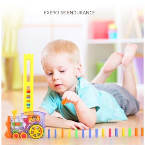 [Hàng sẵn] Đồ chơi Xe lửa xếp hình Domino - Đồ chơi thông minh Domino thiết lập tàu hỏa