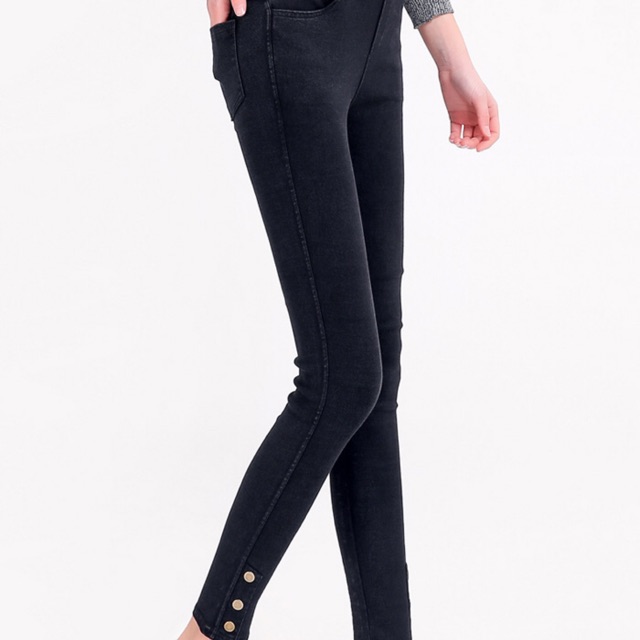 Quần legging thun giả jean lai 3 nút size cho người béo mập 5XL 63-73kg