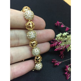 Lắc tay bi mạ vàng đính đá cực chảnh