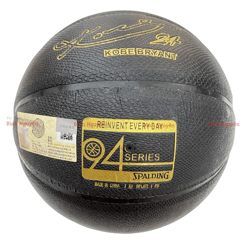 Banh bóng rổ Spalding Kobe Bryant da PU size 7 [TẶNG Bơm+Kim+Túi] Indoor Outdoor đen tím xanh phiên bản kỉ niệm trận đấu