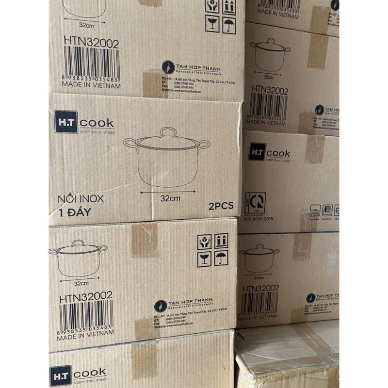 NỒI LUỘC GÀ INOX 1 ĐÁY CAO CẤP HT COOK SIZE 28,30,32CM DUNG TÍCH TRÊN 8 LÍT HÀNG CHÍNH HÃNG