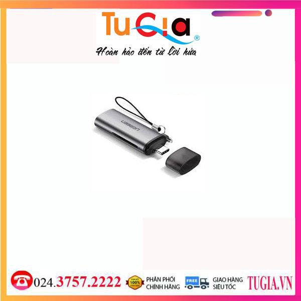 Đầu đọc thẻ nhớ SD/TF chuẩn USB Type C Ugreen 50704 - Hàng chính hãng