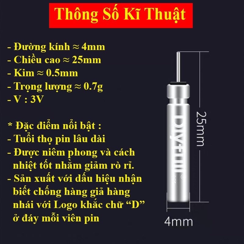 1 Hộp Pin Điện Tử CR-425 3V Chuyên Lắp Phao Câu Đài - Đêm0