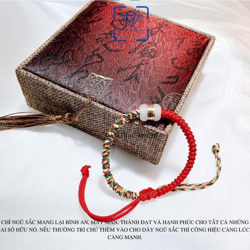 Vòng tay chỉ ngũ sắc Tây Tạng mix lu thống may mắn, Anchi jewelry