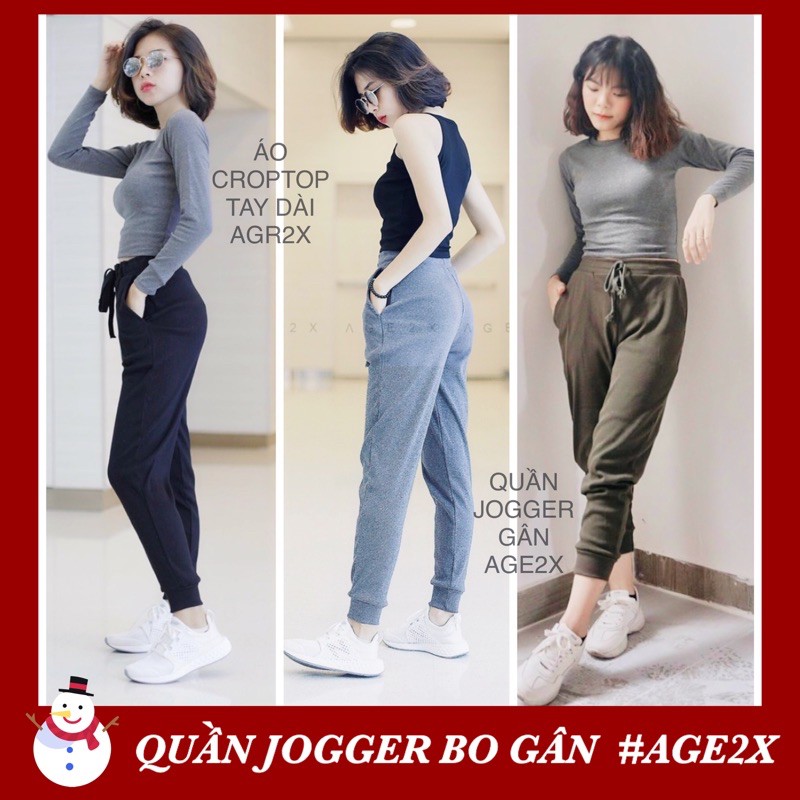CHÍNH HÃNG-Quần jogger Thun Gân AGE2X hàng VNXK chất lượng cao (KHÔNG độc hại-ra màu-mất phom khi giặt máy)