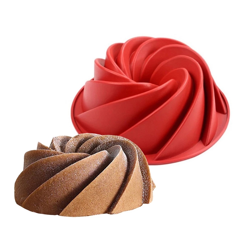 Khuôn Silicone Làm Bánh Không Dính Tạo Hình Xoắn Ốc 3D DIY