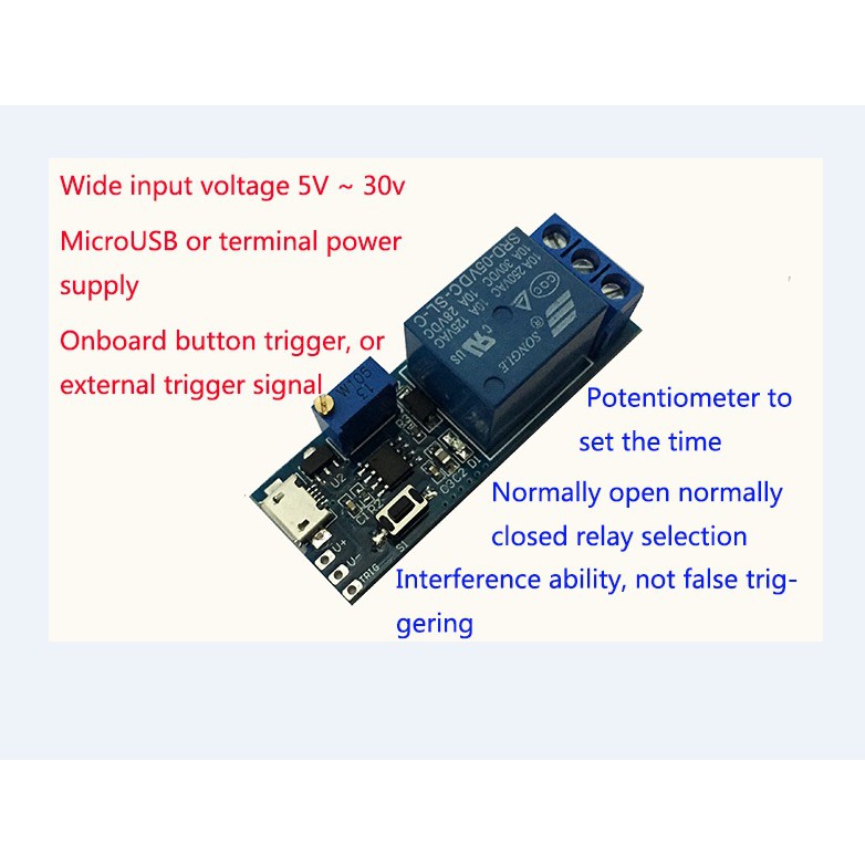 Mạch Kích Tạo Trễ Đóng Ngắt Relay 0 ~ 24 Giây