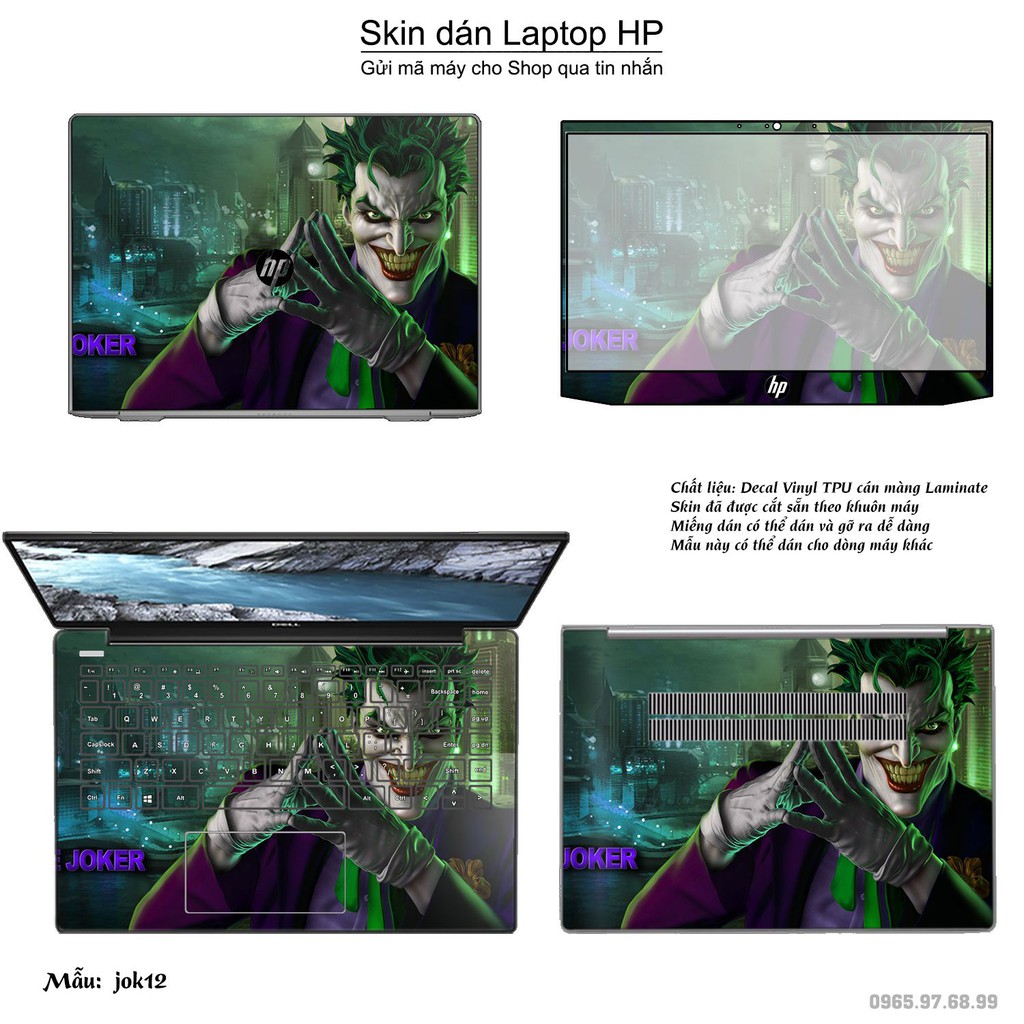 Skin dán Laptop HP in hình Joker _nhiều mẫu 2 (inbox mã máy cho Shop)