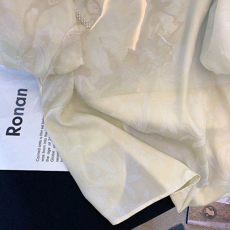 Áo Sườn Xám Cách Tân Chất Liệu Chiffon Tay Phồng Thiết Kế Mới Thời Trang Mùa Hè Theo Phong Cách Trung Hoa Cho Nữ