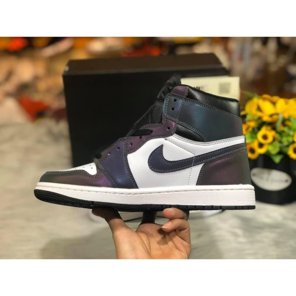 ✅ Giày thể thao sneaker nam nữ jordan 1 high cổ cao màu đen trắng phản quang đế trắng ✅ | BigBuy360 - bigbuy360.vn