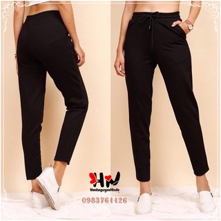 Ảnh thật] Quần joggers đen trơn cao cấp