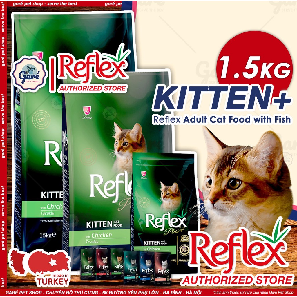 1.5kg - Hạt Reflex Plus cho Mèo con Kitten Mèo lớn Cat tiết niệu Urinary, ngừa búi lông Hairball thức ăn hạt cho Mèo kén
