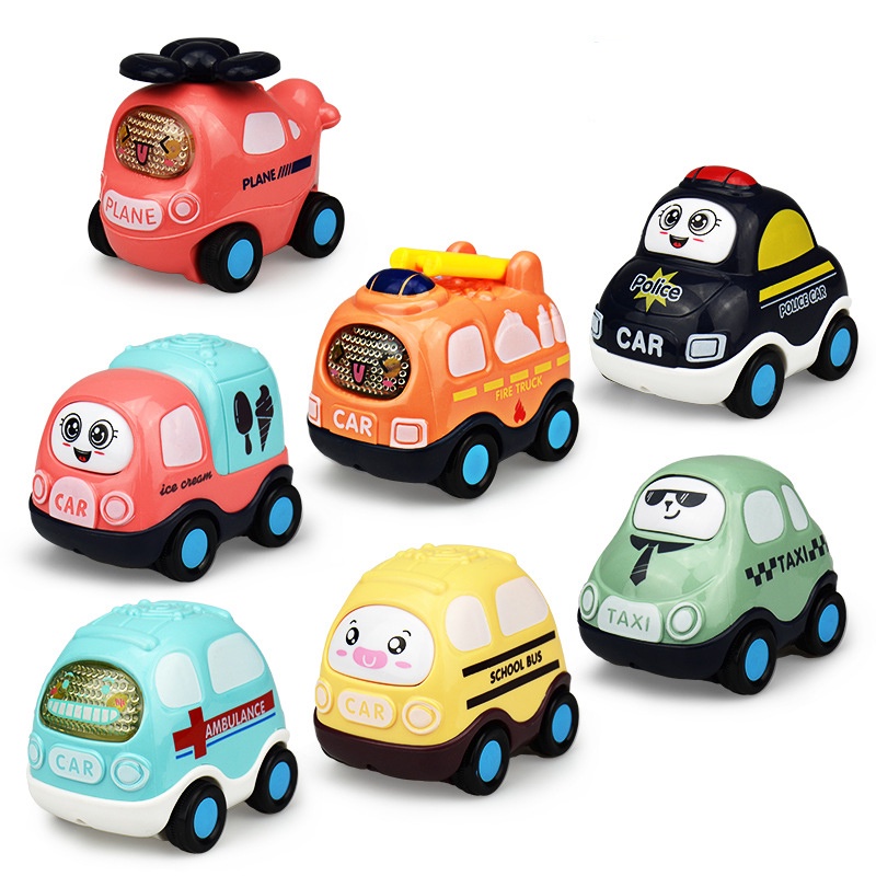 Xe ô tô đồ chơi cho bé  KAVY chạy đà quán tính mô tả xe cảnh sát, cứu hỏa, taxi, bus đẹp dễ thương