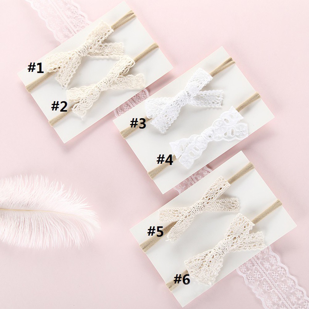 Băng đeo đầu bằng vải nylon co dãn có chi tiết nơ cho bé gái