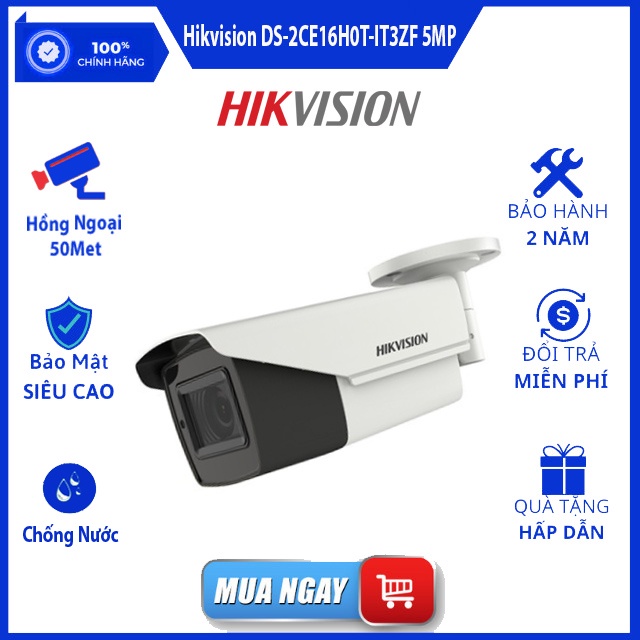 Camera Hikvision DS-2CE16H0T-IT3ZF 5MP Hồng Ngoại 50M