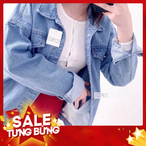 -HÀNG NHẬP KHẨU Áo Khoác Chống Nắng Jean Basic Unisex Nam Nữ | Form Bigsize Thoải Mái | Chất Dày Dặn | Có Túi Trong Liên