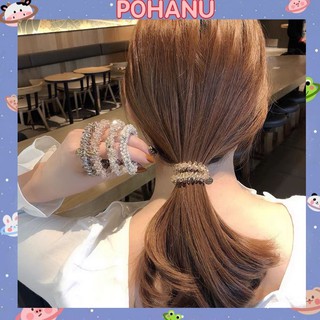 Dây nịt buộc tóc Pohanu cho bé hàn quốc co giãn tiểu thư pha lê dễ thương ulzzang đẹp SC37