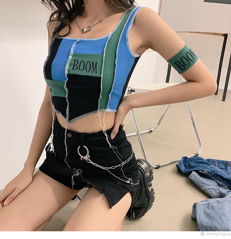 DRESSINGUP-Áo hai dây không tay thiết kế màu đáng yêu cho phái nữ