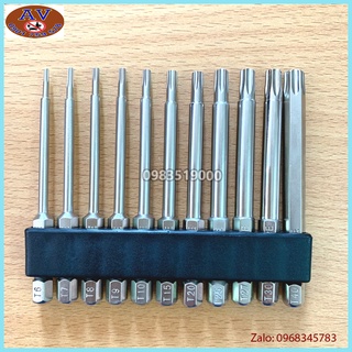 BỘ 11 MŨI LỤC GIÁC HOA THỊ CÓ LỖ 6 CÁNH DÀI 7,5CM - BO11HOATHI75MM