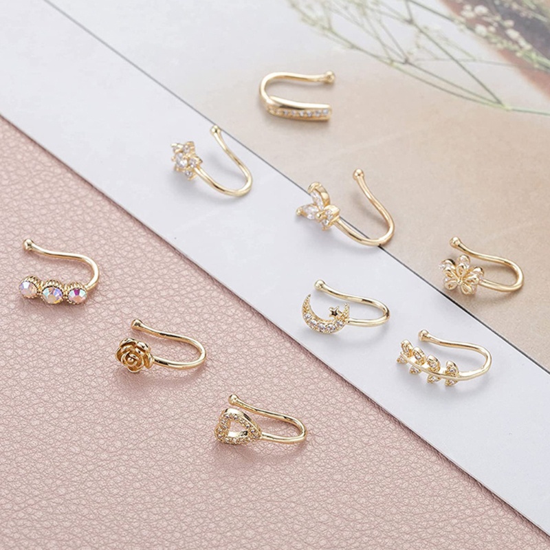 Set 9 khuyên mũi nhiều kiểu dáng thời trang | BigBuy360 - bigbuy360.vn