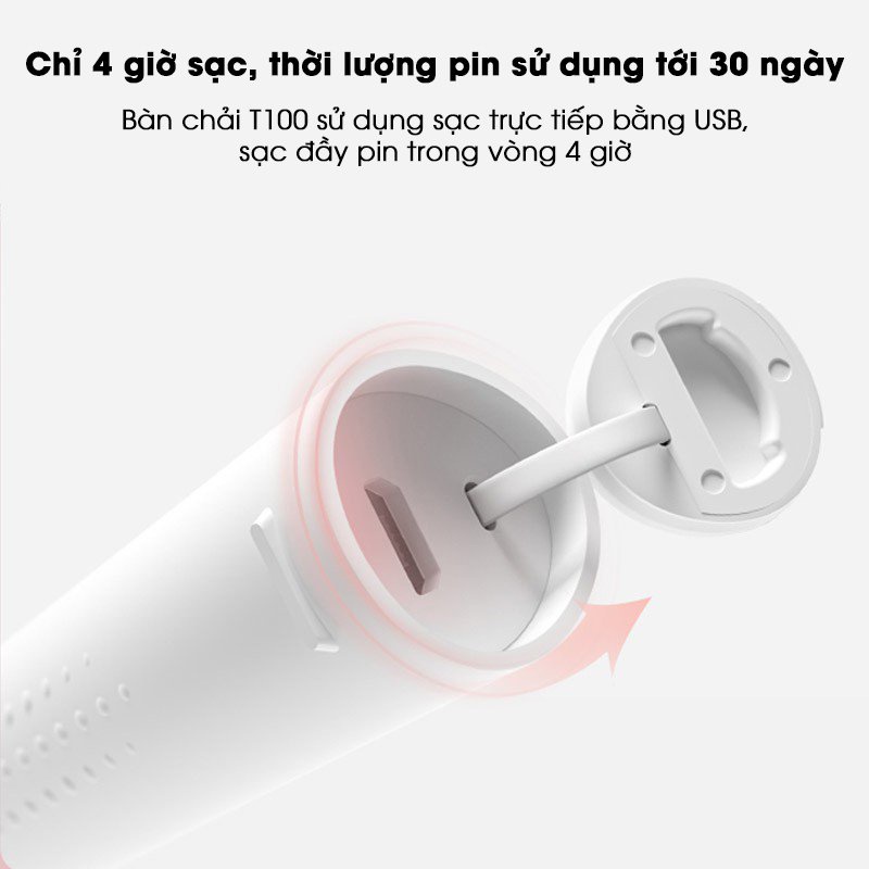 Bàn Chải Đánh Răng Điện Xiaomi Mijia T100 / T200 - Công Nghệ Sonic, Thời Lượng Pin Dài Đến 30 Ngày