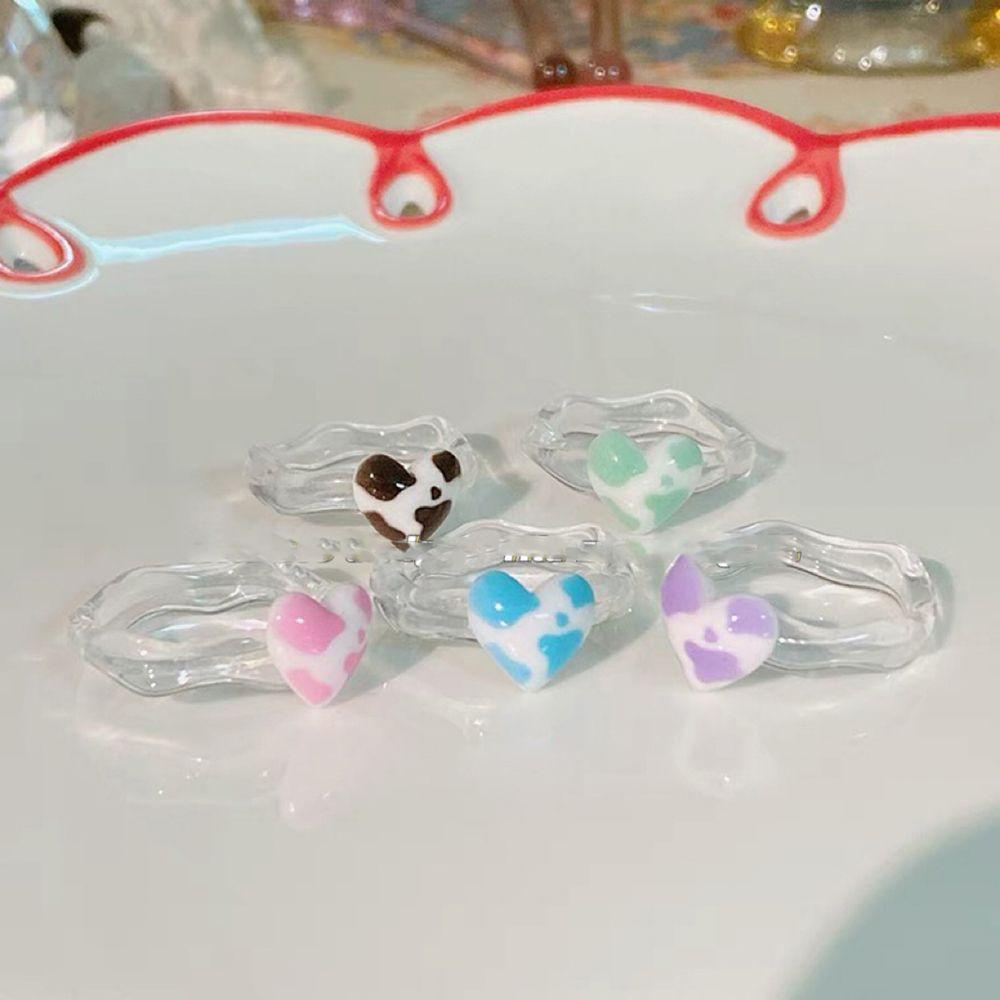 Nhẫn Trong Suốt Họa Tiết Da Báo Phong Cách Vintage