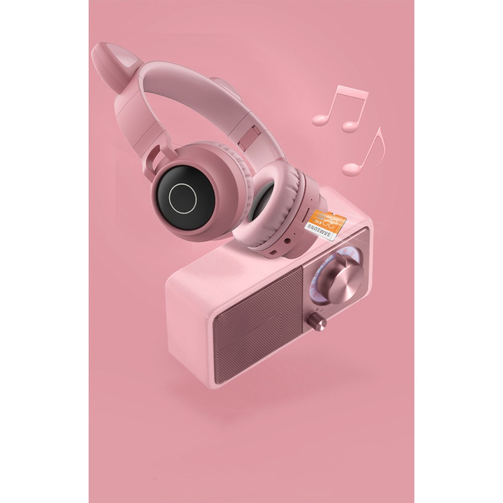 Tai nghe Bluetooth Cute Cat Kiểu Dáng Tai Mèo Không Dây Cao Cấp.