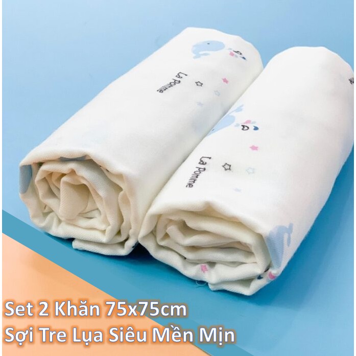 Khăn Đa Năng Lapomme | Khăn tắm Lapomme Sợi Tre Lụa Cao Cấp 120x120cm / set 2 75x75cm