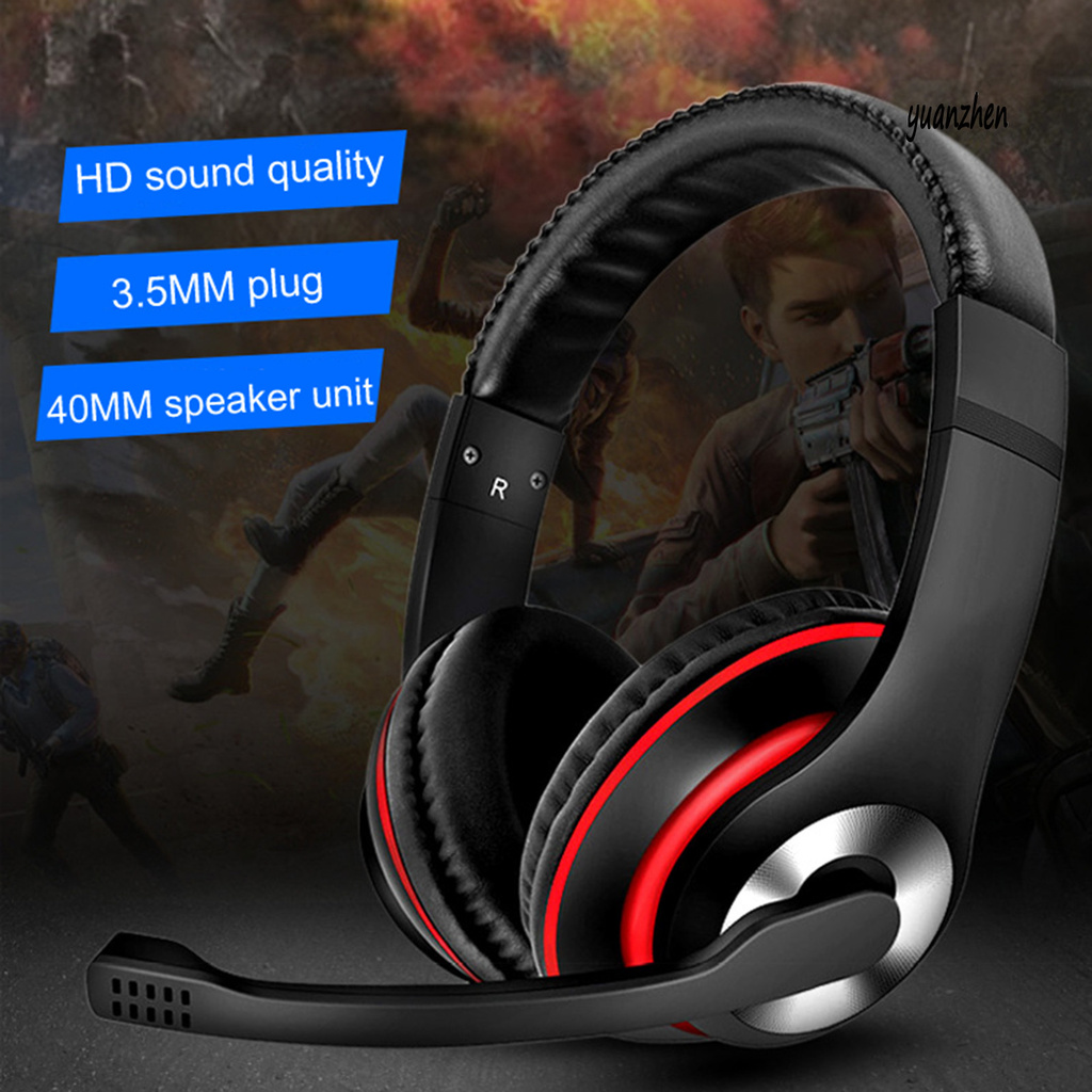 yuanzhen GM-005 Headphone 3.5mm Jack Noise Reduction Retractable Wired Earphone with Mic for Gaming