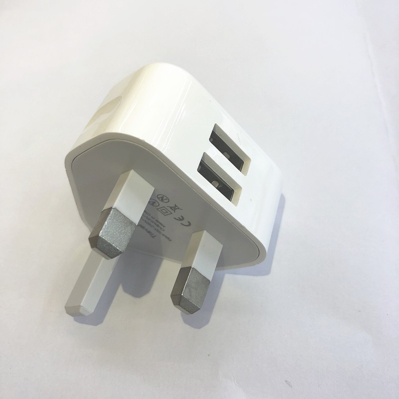 Phích Cắm Sạc UK 3-Pin Với 2 Cổng USB