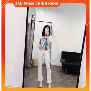 Sa quần jean nữ quần bò loe rách gấu siêu co dãn 461