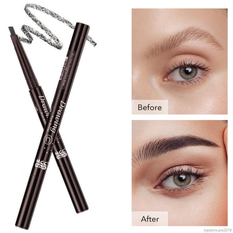Bút kẻ lông mày dạng xoay tự động thiết kế 2 đầu chống nước | BigBuy360 - bigbuy360.vn