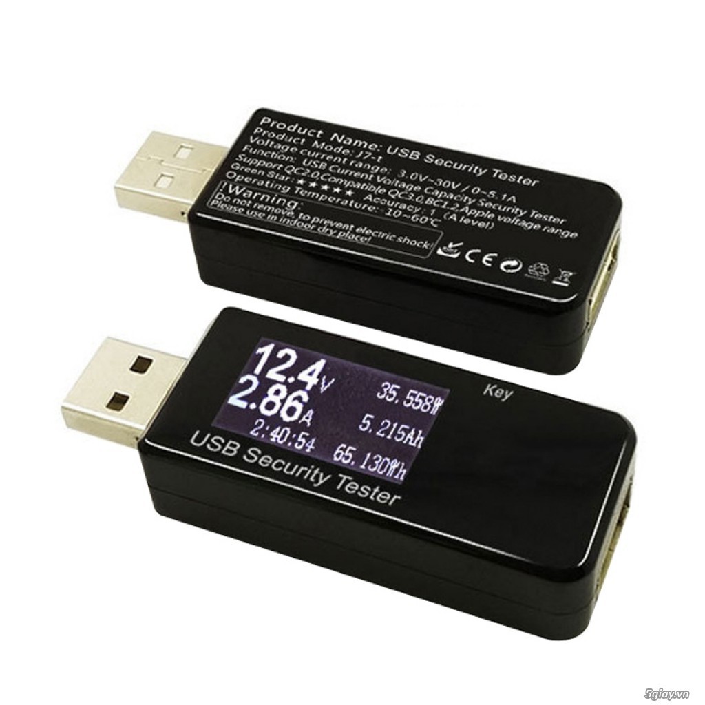 USB Tester J7 - USB đo dòng, kiểm tra sạc hỗ trợ QC 2.0/3.0