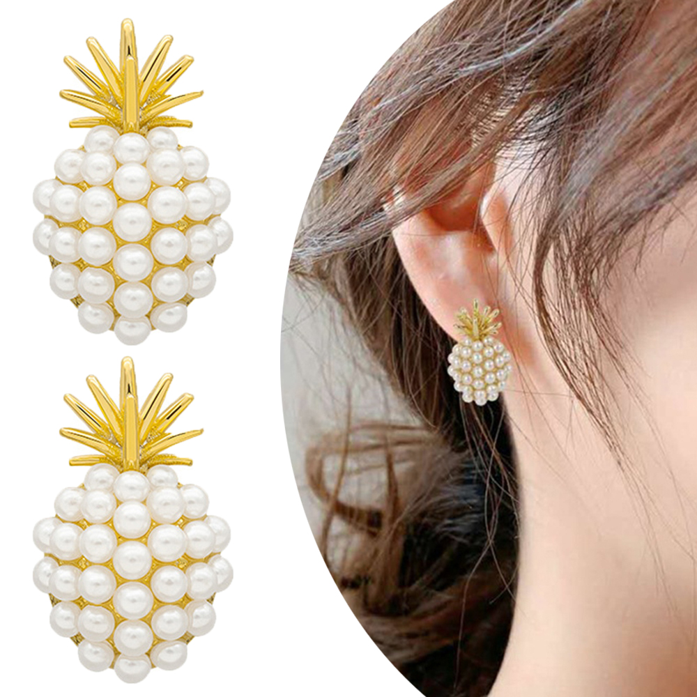 Khuyên Tai Dáng Dài Hình Quả Dứa Phong Cách Cổ Điển Sành Điệu