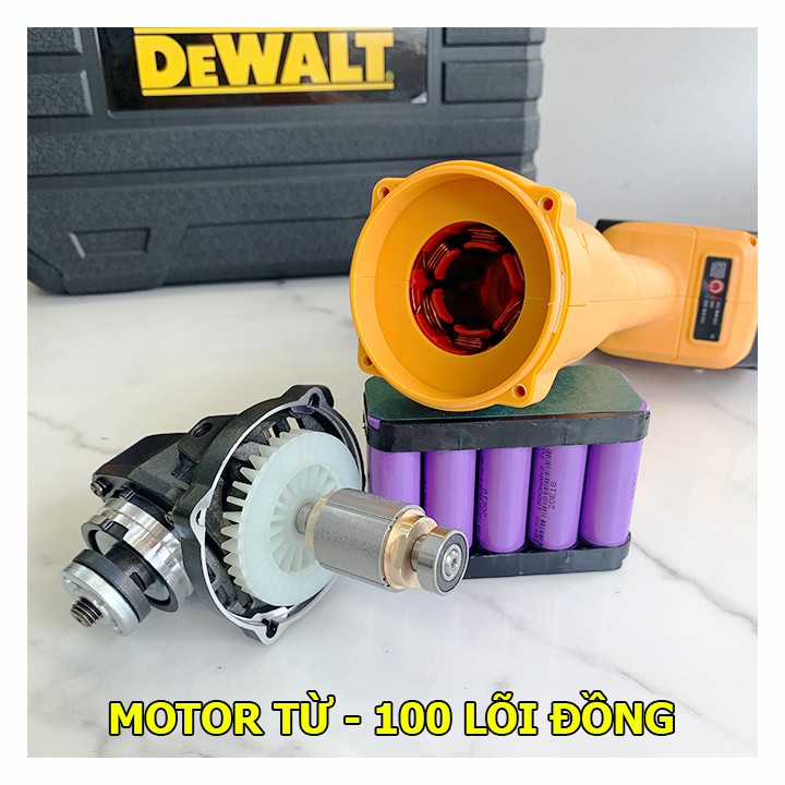 Máy Mài Pin DEWALT 118V Cao Cấp - Động Cơ Ko Chổi Than - Có Điều Chỉnh Vòng Tua - Tặng Kèm Đá Mài, Đá Căt