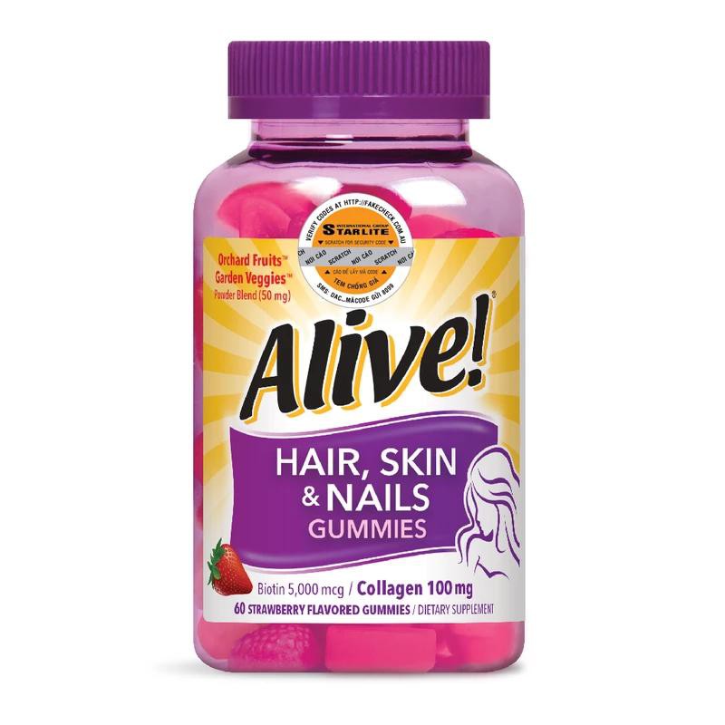 Alive_ Kẹo Dẻo Vitamin Da Tóc & Móng Alive Hair Skin & Nail Gummy 60 Viên - ( Hair Skin & Nail Gummy 60 caps ) | BigBuy360 - bigbuy360.vn