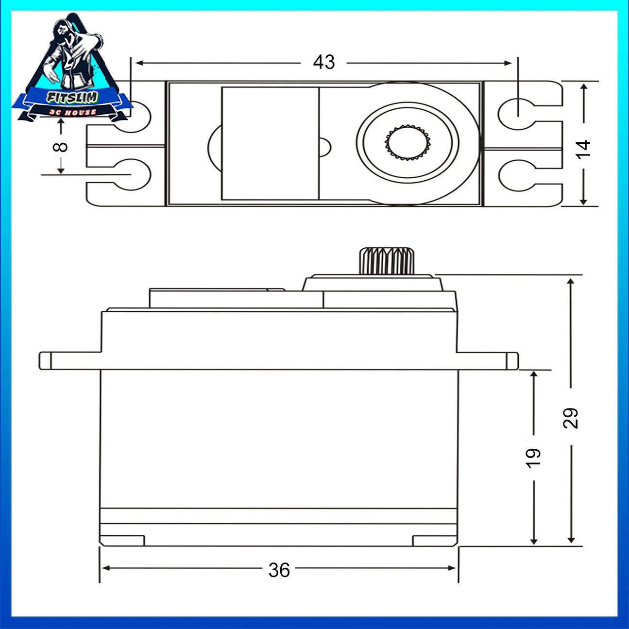 JX PDI-2504MG Core Motor Metal Gear Digital Servo cho Máy bay trực thăng RC 450 500