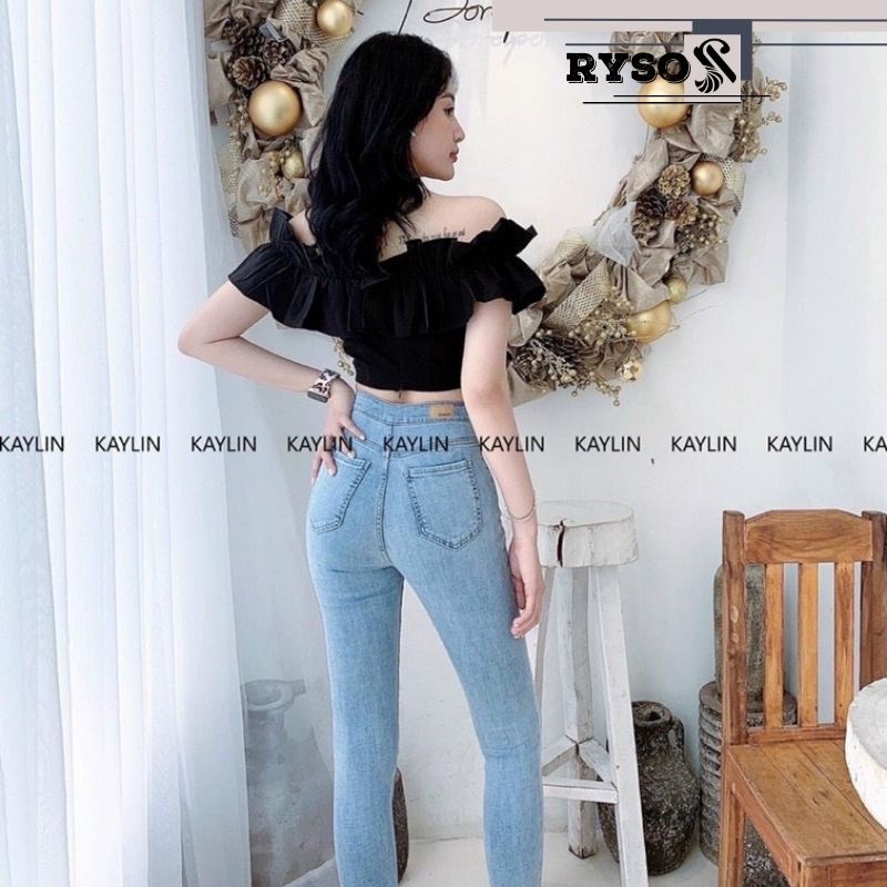 Áo voan cao cấp kiểu croptop trễ vai phối bèo siêu cute nhẹ nhàng cho các nàng