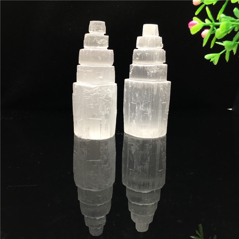 Tháp ĐÁ THANH TẨY SELENITE Loại đẹp Song An Eco