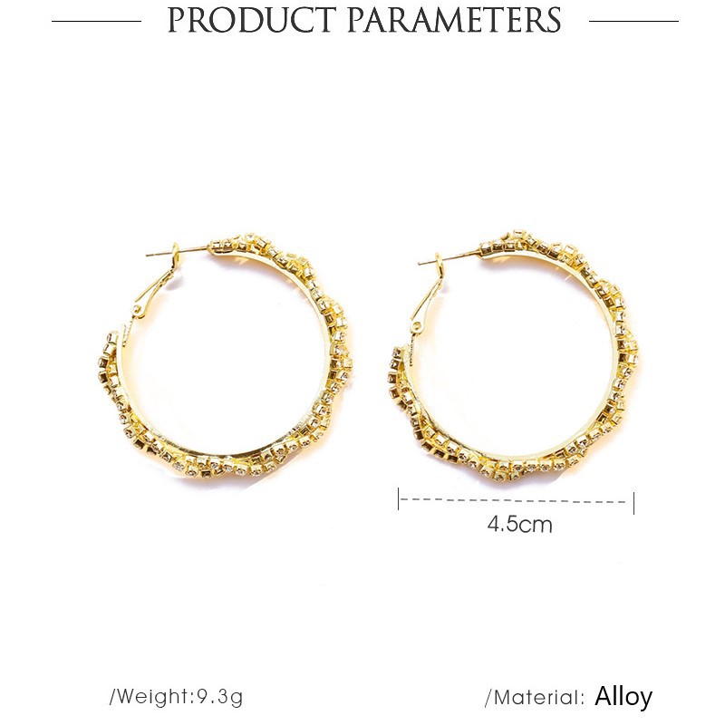 Khuyên Tai Tròn Đính Đá Lấp Lánh Sang Trọng Cho Nữ