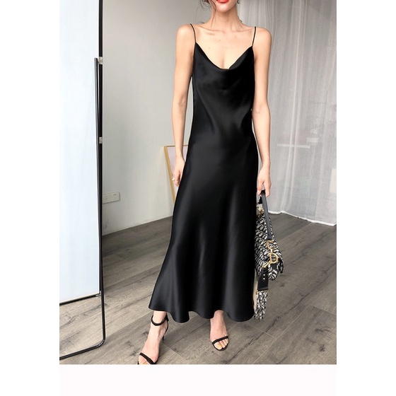 Đầm lụa hai dây cổ đổ form đuôi cá m125 | BigBuy360 - bigbuy360.vn