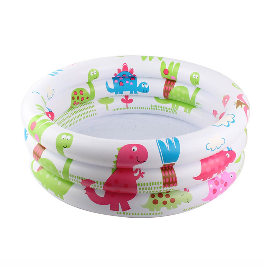 Children Swimming Pool Raft Beach Pool Inflatable Kids Printing Round 3 Rings PVC Raft Toy
