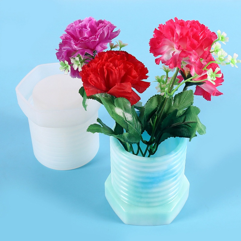 Khuôn Silicone Làm Chậu Hoa / Cọ Trang Điểm Tái Sử Dụng Được DIY